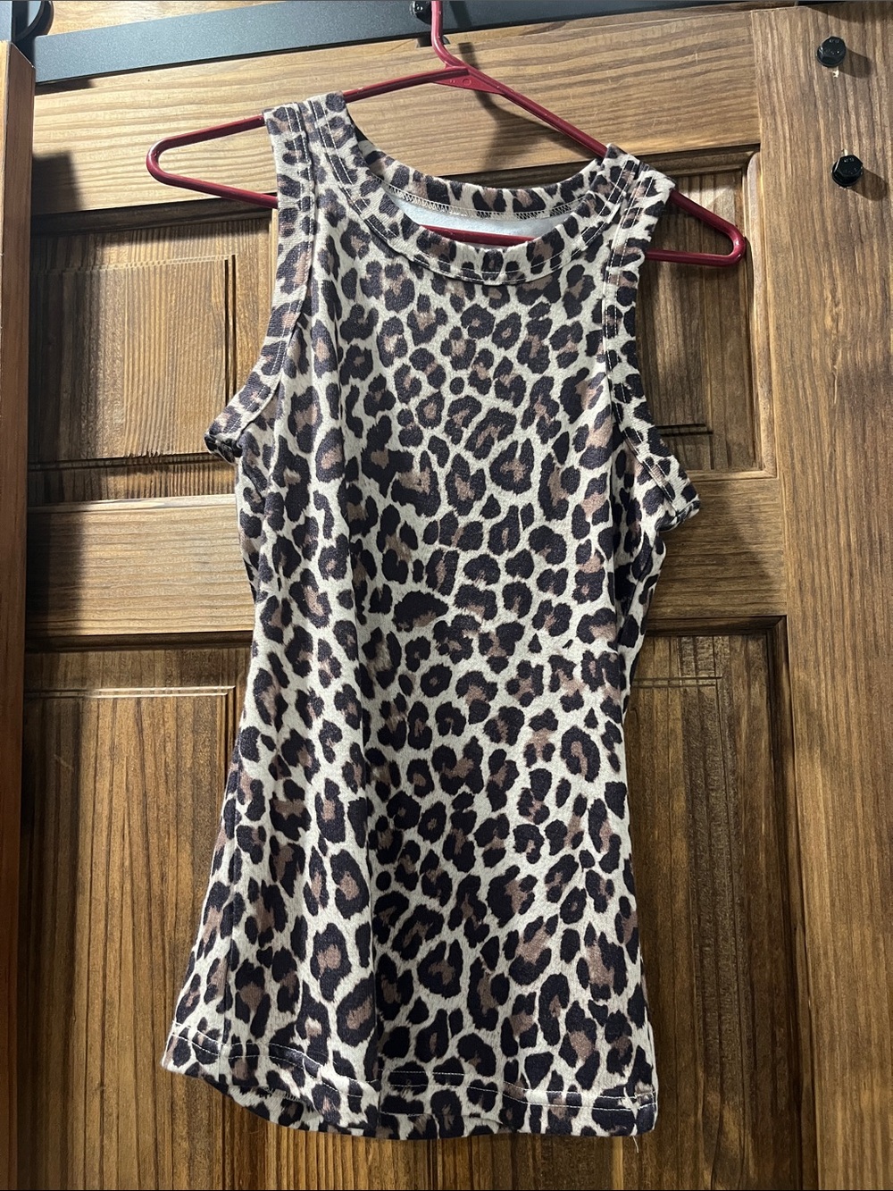 Leopard Print Sleeveless Tank Top - Women